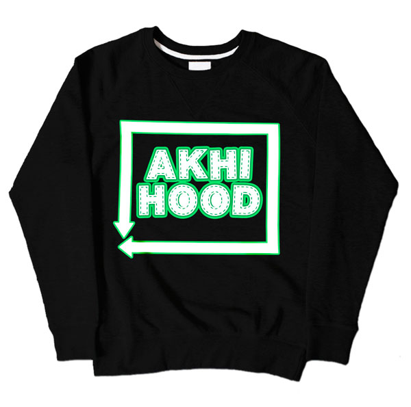 Akhi Hood Black Sweatshirt