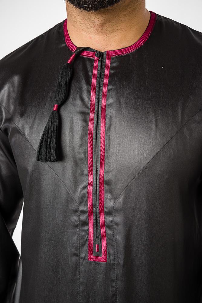black and maroon thobe