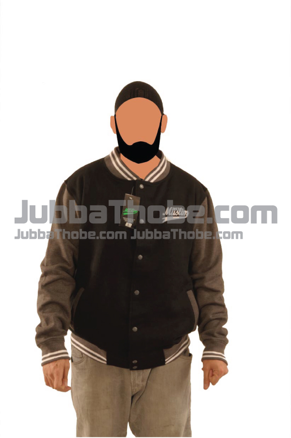 Black Grey Fashion Muslim Baseball Jacket