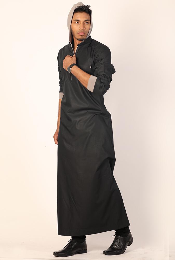 black hooded jubba navy