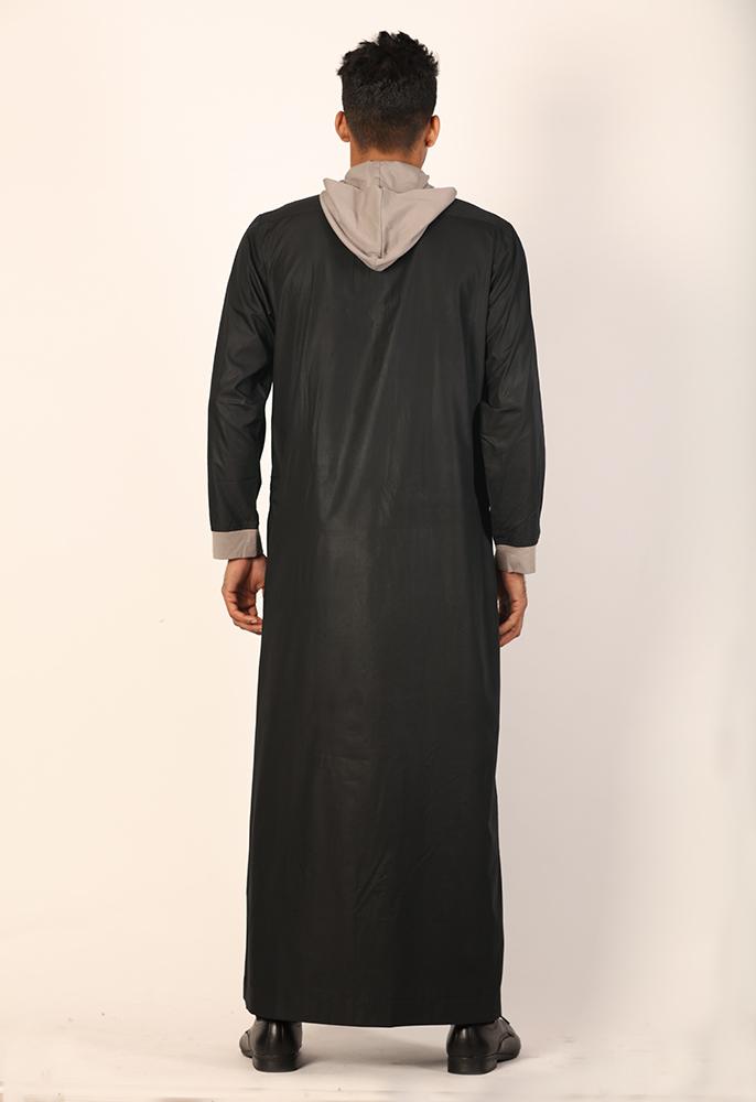 black hooded thobe navy