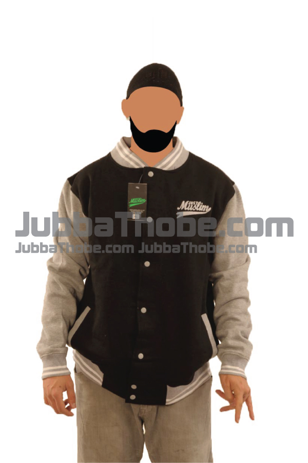 Black Light Grey Fashion Muslim Baseball Jacket