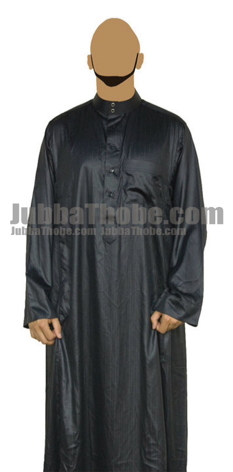 Black Lined Saudi Arabian Jubba Thobe