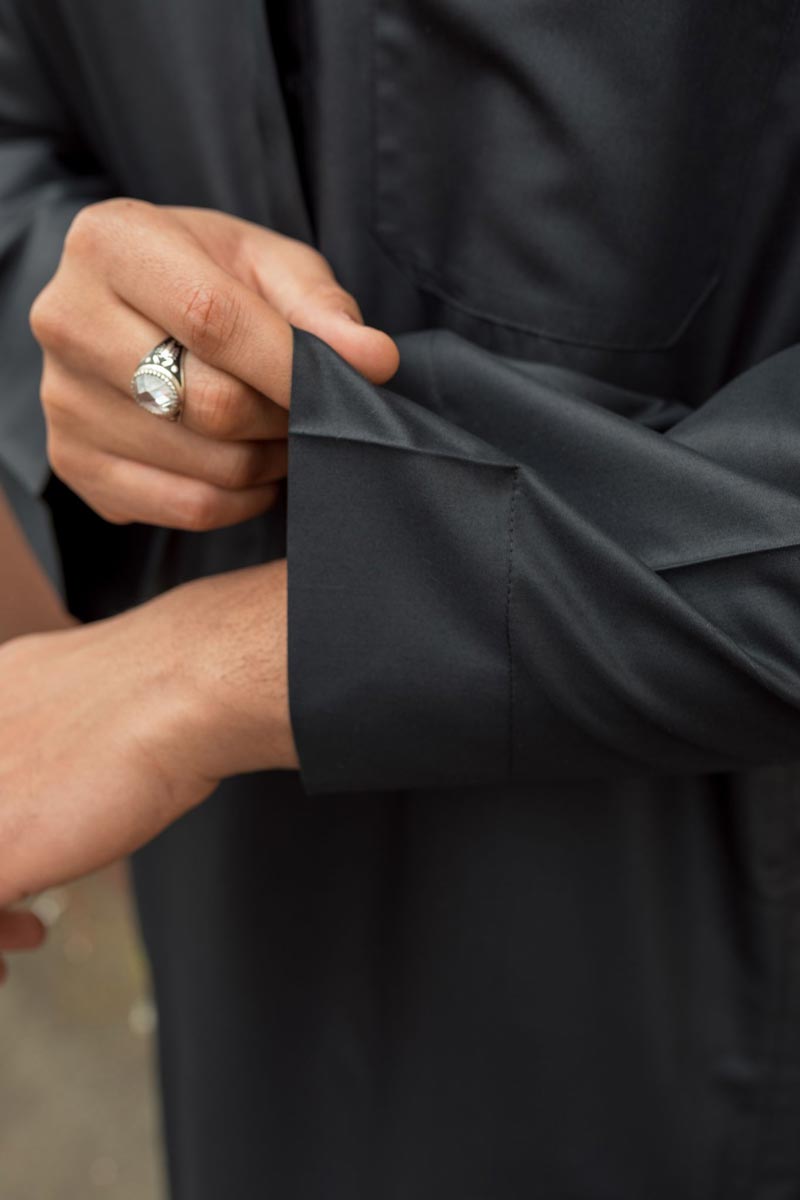 black thobe with cuff