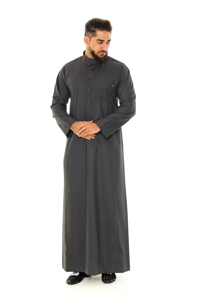 Charcoal Saudi Collar Jubbah