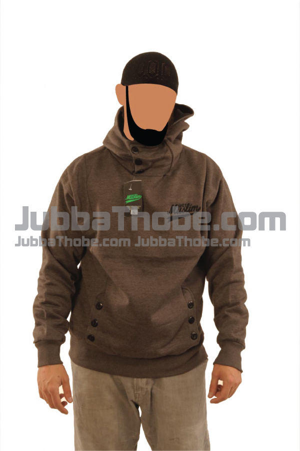 Dark Grey Fashion Button Islamic Jacket
