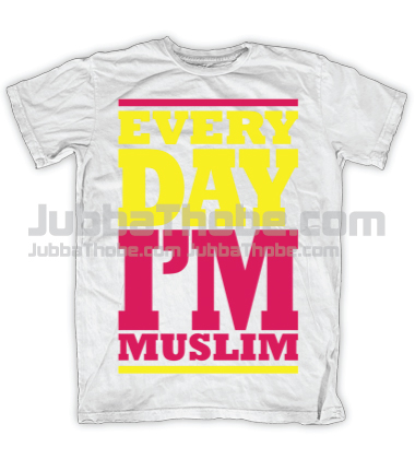 Every Day Im Muslim Pink White T Shirt