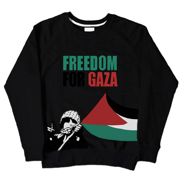Freedom For Gaza Kid Black Sweatshirt