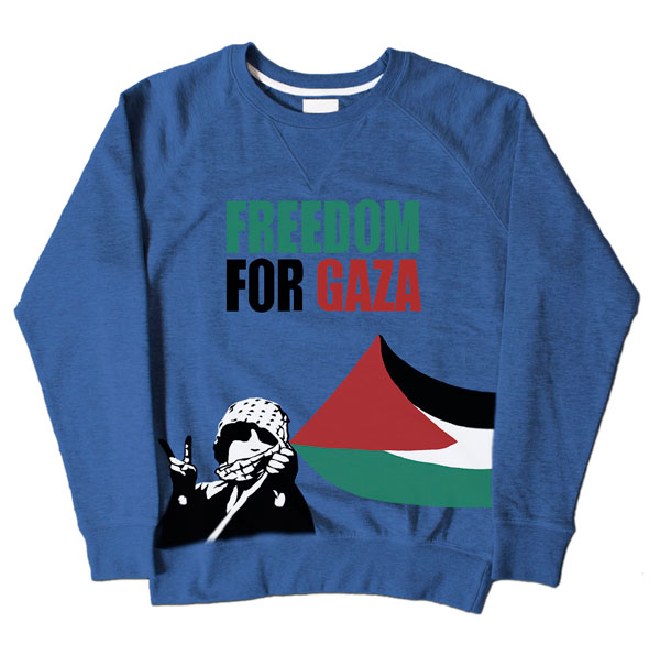 Freedom For Gaza Kid Blue Sweatshirt