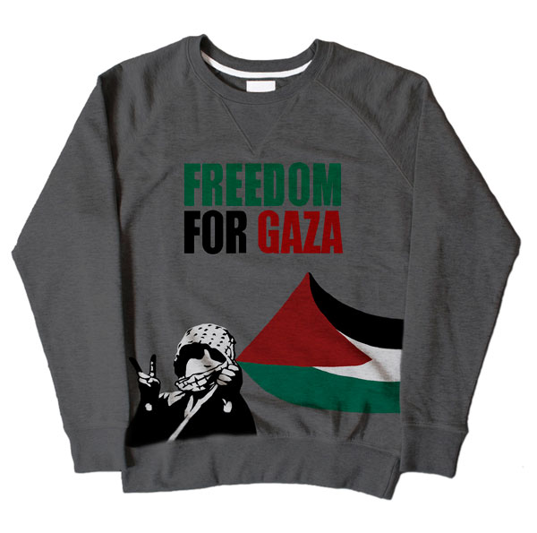Freedom For Gaza Kid Grey Sweatshirt