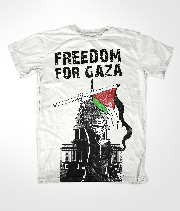Freedom For Gaza Muslim White T Shirt