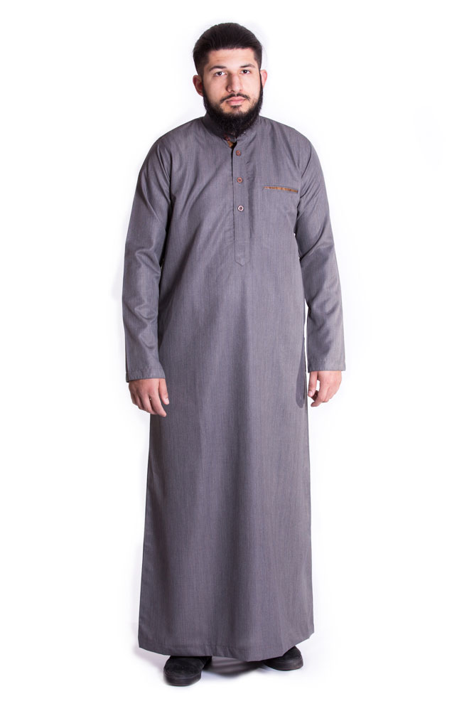 Gray Simple Stylish Islamic Jubbah