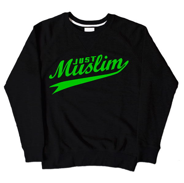 Green on Black Muslim Sweatshirt