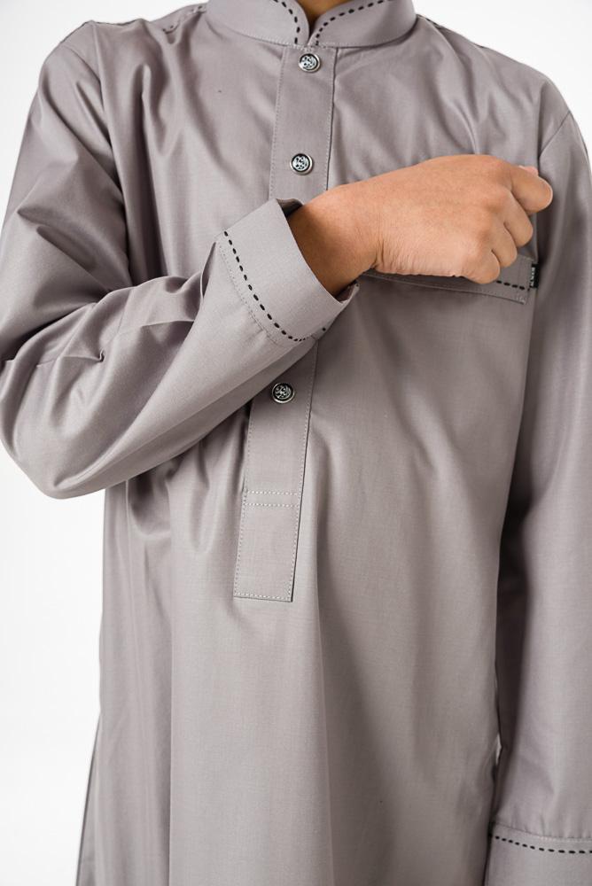 grey kids jubba with front pocket