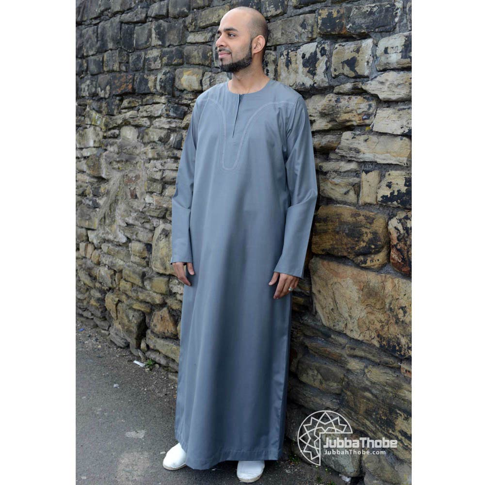Grey Omani Islamic Jubbah