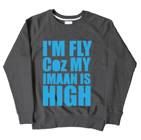 Im Fly Coz My Iman Is High Dark Grey Sweatshirt