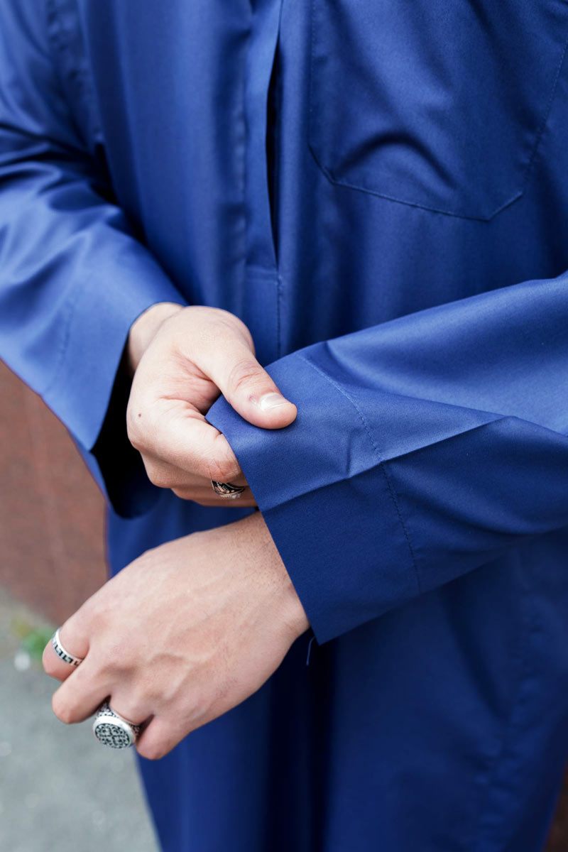 navy blue thobe plain cuff