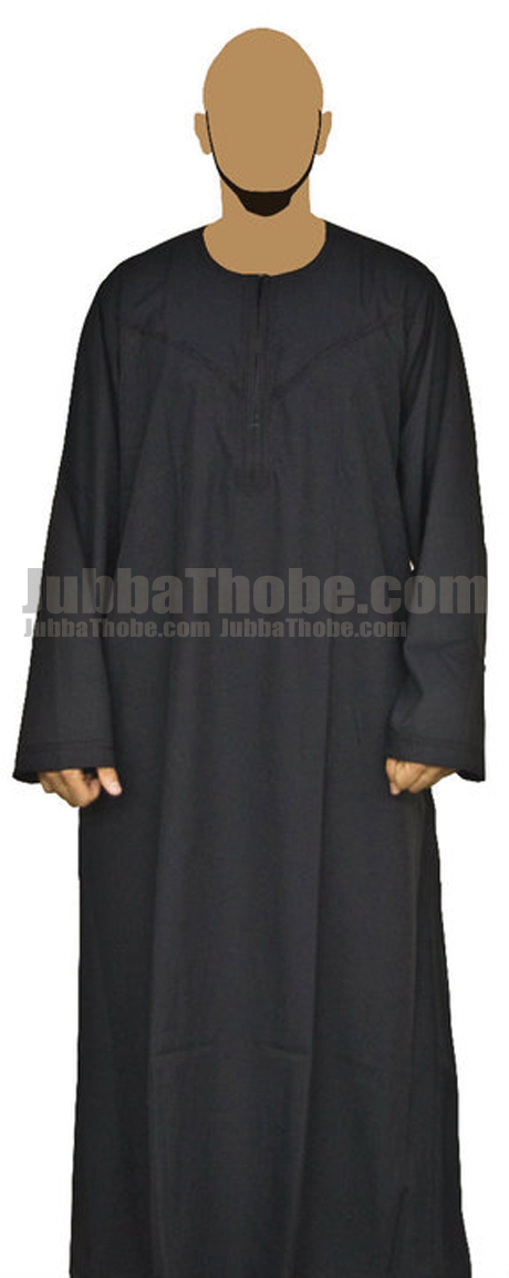 Omani Style Black Jubba Thobe