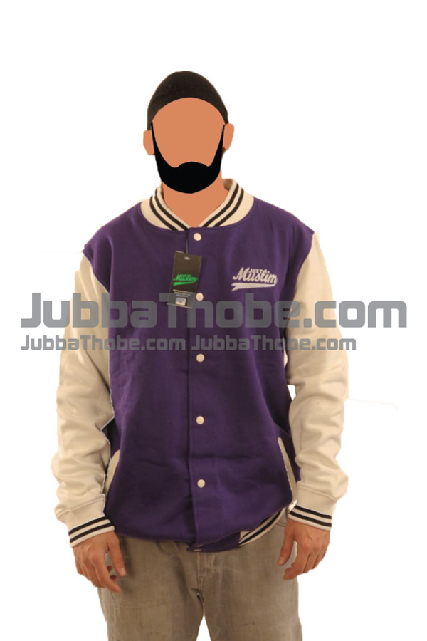 Purple Grey Men Fashion Muslim Baseball Jacket
