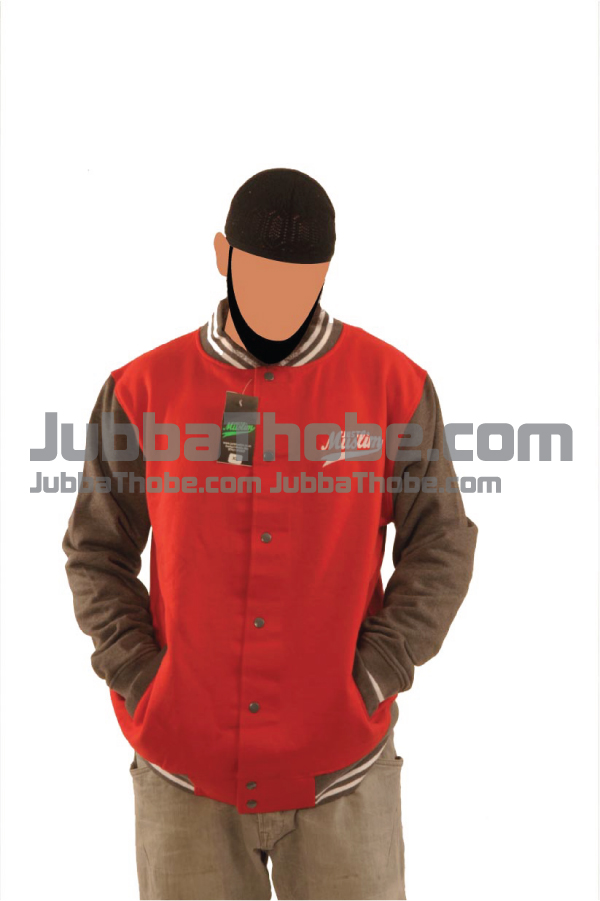 Red Grey Fashion Muslim Baseball Jacket