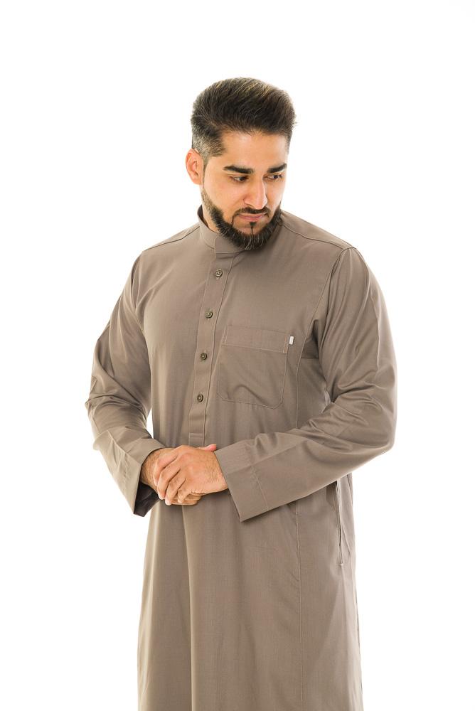 taupe saudi collar thobe