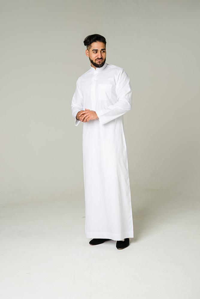 Arab Jubba With Coller White