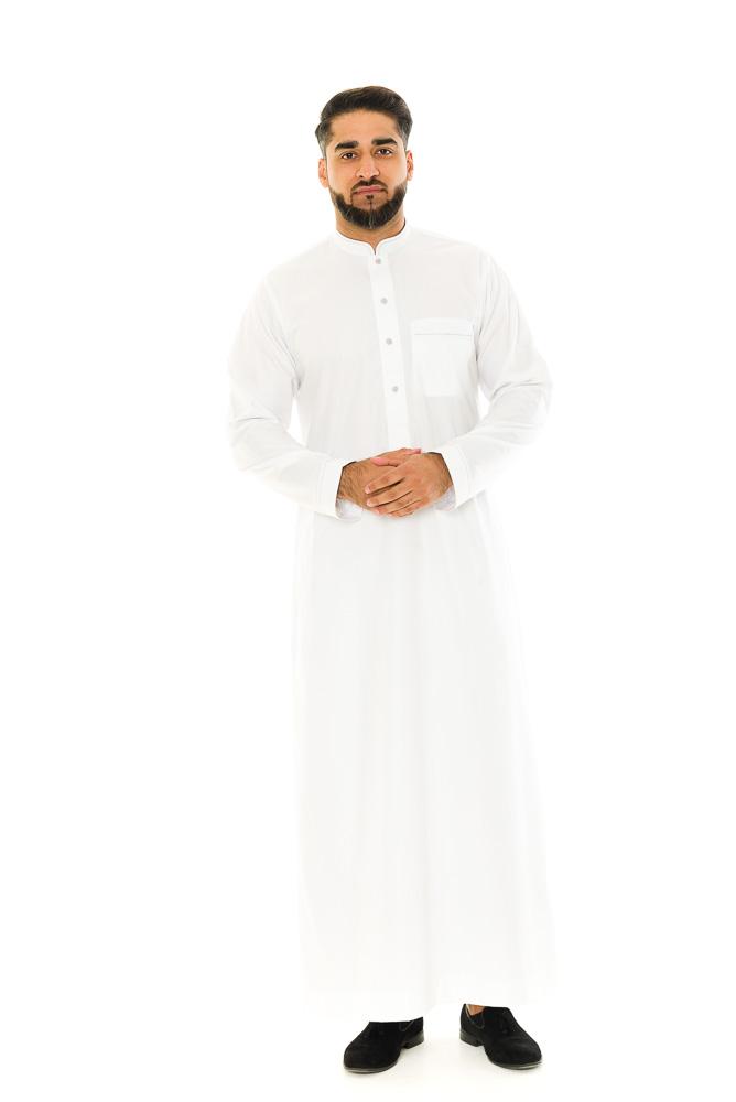 White Four Stud Jubbah