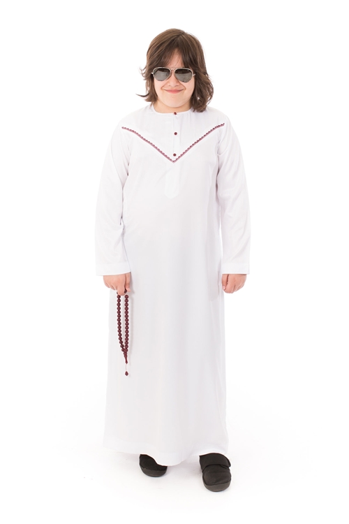 White Meroon Boys Omani Jubba