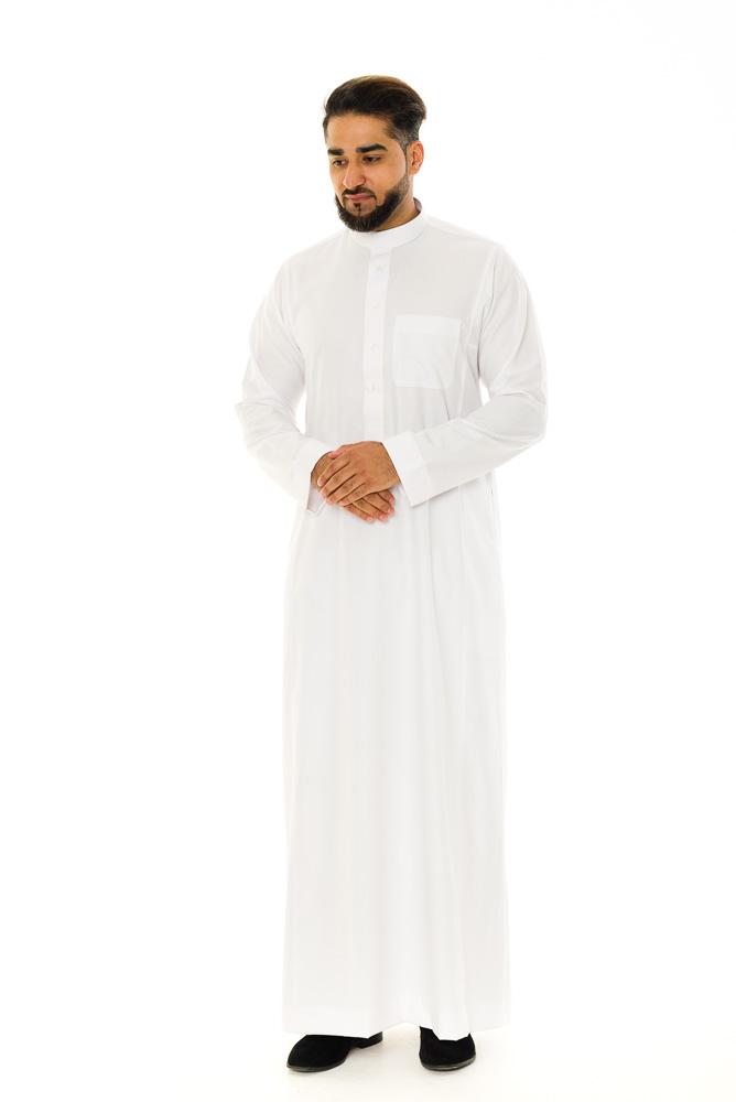 White Saudi Collar Jubbah