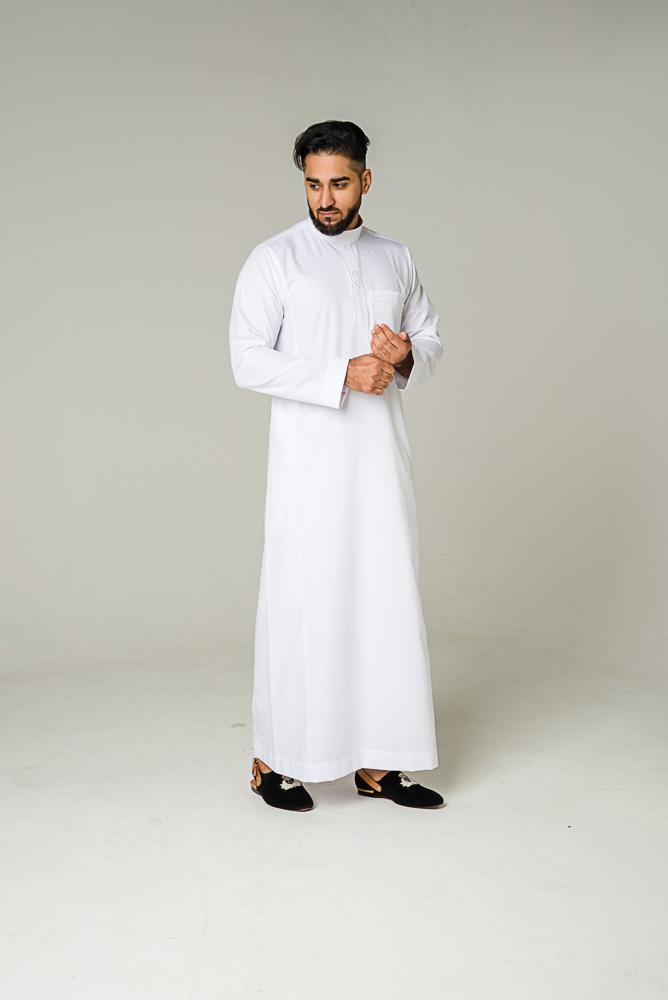 white saudi embroidery collar jubba